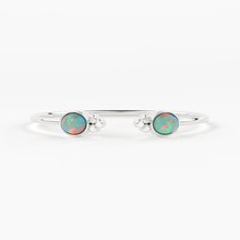 Load image into Gallery viewer, Opal Cuff Bracelet, Open Bangle Bracelet, Real Solid Gold Cuff Bracelet, Vintage Stacking Bangle, 14k Gold Bangle Bracelet - Jalvi & Co.