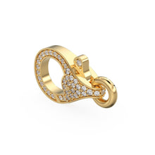 Load image into Gallery viewer, Pave Natural Genuine Diamond Solid Gold Lobster Clasp Handmade Claw Clasp with Ring 17mm x 7mm Jewelry Making Necklace Bracelet Findings - Jalvi & Co.