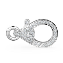 Load image into Gallery viewer, Pave Natural Genuine Diamond Solid Gold Lobster Clasp Handmade Claw Clasp with Ring 17mm x 7mm Jewelry Making Necklace Bracelet Findings - Jalvi & Co.