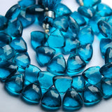 Peacock Blue Quartz Faceted Trillion Briolettes Gemstone Loose Beads 2 Pair 10mm