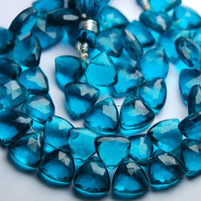 Load image into Gallery viewer, Peacock Blue Quartz Faceted Trillion Briolettes Gemstone Loose Beads 2 Pair 10mm - Jalvi &amp; Co.