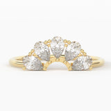Pear Diamond Band in 14k Gold / Diamond Ring / Pear Gold Band White Diamond Ring / Pear Diamond Wedding Band