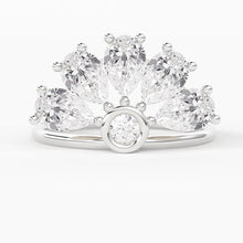 Load image into Gallery viewer, Pear Diamond Band in 14k Gold / Diamond Ring / Pear Round Gold Band White Diamond Ring / Pear Diamond Wedding Band - Jalvi & Co.