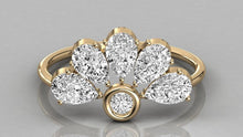 Load image into Gallery viewer, Pear Diamond Band in 14k Gold / Diamond Ring / Pear Round Gold Band White Diamond Ring / Pear Diamond Wedding Band - Jalvi & Co.