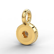 Load image into Gallery viewer, Petite Round Diamond Charm Pendant / 14k 18k Solid Gold Pendant / Diamond Pendant / Solitaire Diamond Charm / Sale - Jalvi & Co.