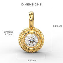 Load image into Gallery viewer, Petite Round Diamond Charm Pendant / 14k 18k Solid Gold Pendant / Diamond Pendant / Solitaire Diamond Charm / Sale - Jalvi & Co.