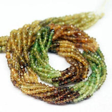 Load image into Gallery viewer, Petro Tourmaline Natural Multi Faceted Rondelle Beads Loose Craft Strand 13&quot; 3mm - Jalvi &amp; Co.