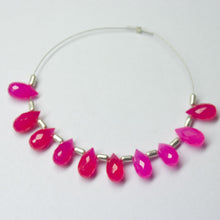 Load image into Gallery viewer, Pink Chalcedony Faceted Teardrop Beads 10mm 5mm 10pc - Jalvi & Co.