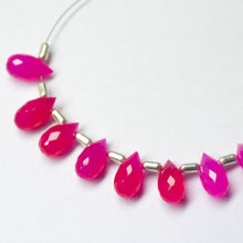 Load image into Gallery viewer, Pink Chalcedony Faceted Teardrop Beads 10mm 5mm 10pc - Jalvi & Co.