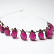 Load image into Gallery viewer, Pink Rubellite Quartz Faceted Teardrop Beads 10mm 5mm 10pc - Jalvi & Co.