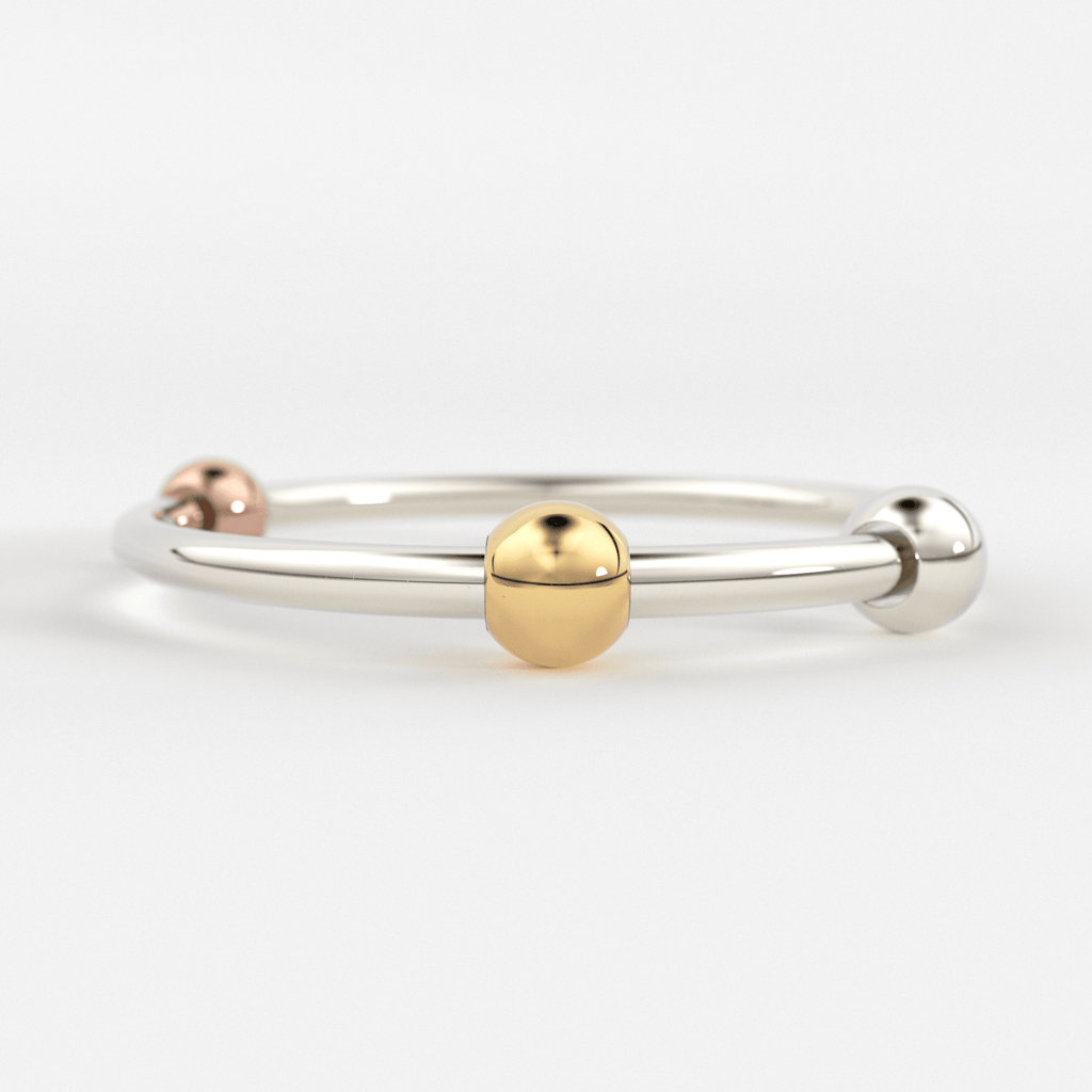Playful Bead Stacking Ring / 14k Gold Spinning Ring / Anxiety Ring / Dainty Gold Ring / Thin Stacking Ring / Tiny Gold Ring / Abacus Ring - Jalvi & Co.