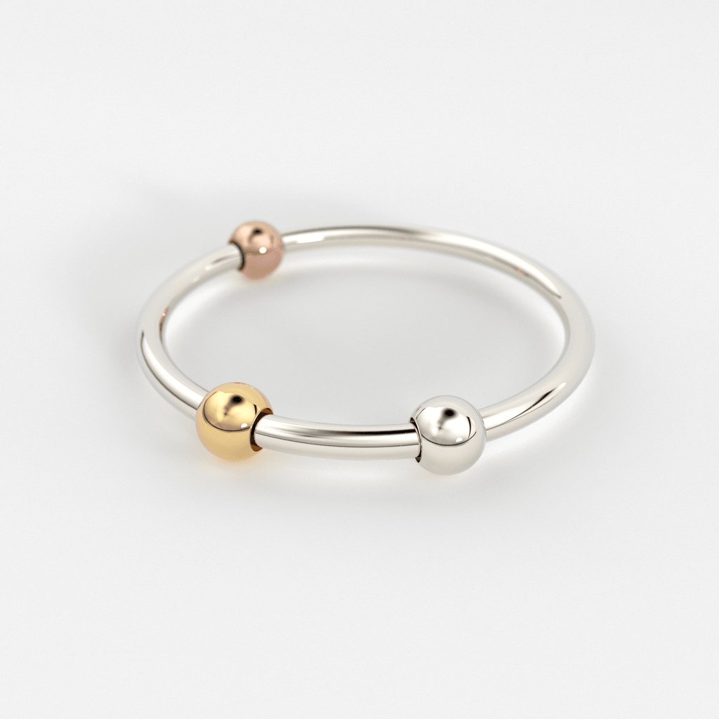 Playful Bead Stacking Ring / 14k Gold Spinning Ring / Anxiety Ring / Dainty Gold Ring / Thin Stacking Ring / Tiny Gold Ring / Abacus Ring - Jalvi & Co.