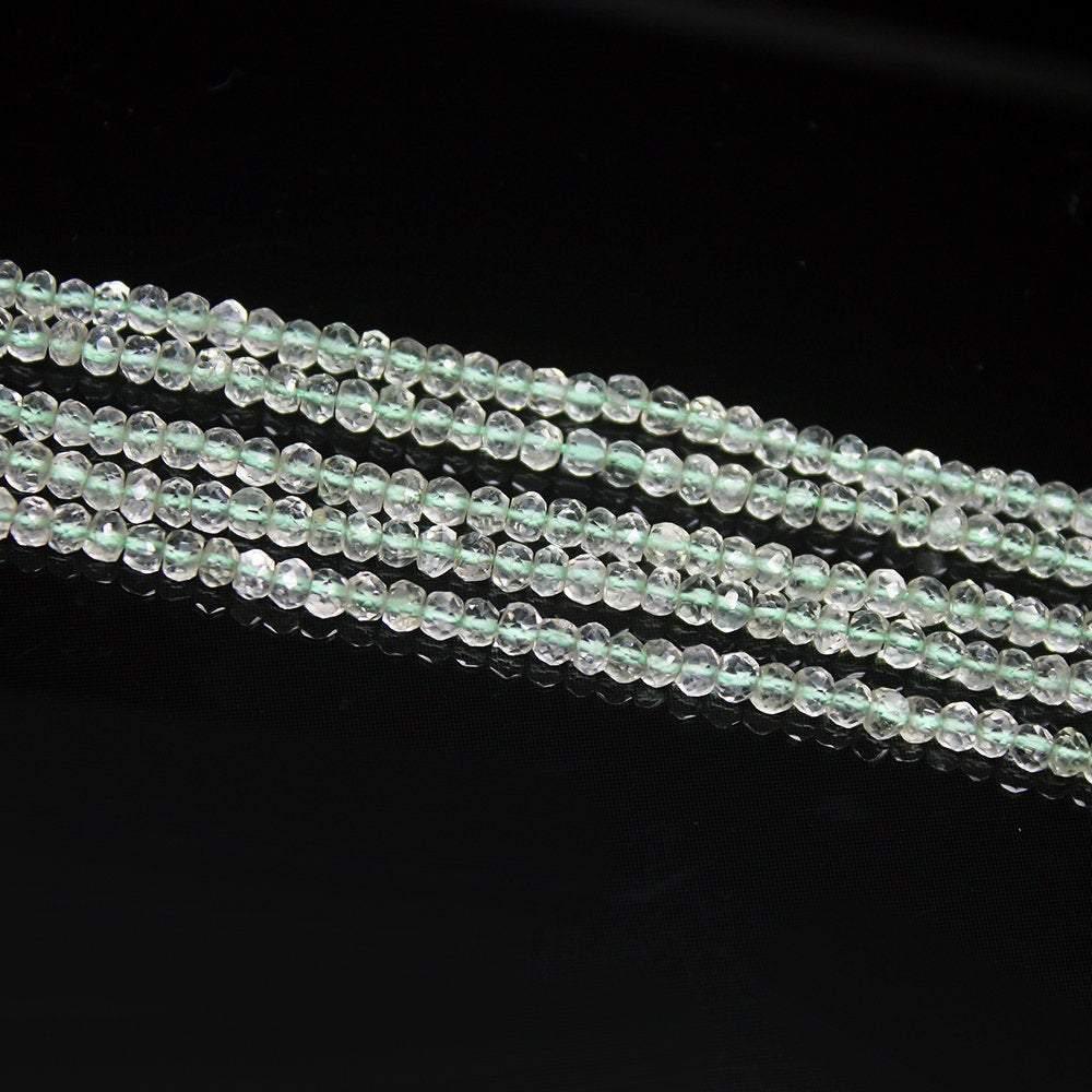 Prasiolite Green Amethyst Faceted Round Ball Loose Gemstone Beads Strand 14" 3mm - Jalvi & Co.