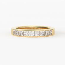 Load image into Gallery viewer, Princess Cut Diamond Band / 2.50MM Thin Channel Set Diamond Ring / Half Eternity Stackable Ring / Diamond Wedding Ring / Minimalist Handmade Ring - Jalvi & Co.