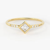 Princess Cut Diamond Wedding Band / 14k Gold Princess Cut Women's Wedding Ring Available in Rose Gold White Gold