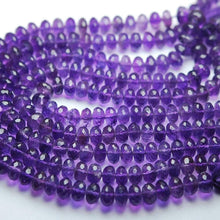 Load image into Gallery viewer, Purple Amethyst Natural Faceted Rondelle Gemstone Loose Spacer Beads 5mm 6mm 13&quot; - Jalvi &amp; Co.