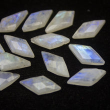 Load image into Gallery viewer, Rainbow Moonstone Faceted Diamond Kite Gemstone Loose Pair Beads 2pc 16mm - Jalvi &amp; Co.