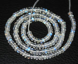 Rainbow Moonstone Natural Blue Faceted Rondelle Gemstone Loose Beads 16