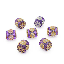 Load image into Gallery viewer, Rare Amethyst Diamond 18k Solid Yellow Gold Spacer Beads / Jewelry Making Handmade Supplies / Designer Luxury Gemstone Gold Findings - Jalvi & Co.