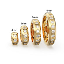 Load image into Gallery viewer, Real Diamond 18k Solid Gold Eternity Rondelle Wheel Spacer Handmade Beads - Jalvi & Co.