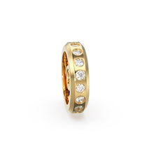 Load image into Gallery viewer, Real Diamond 18k Solid Gold Eternity Rondelle Wheel Spacer Handmade Beads - Jalvi & Co.