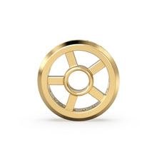 Load image into Gallery viewer, Real Diamond 18k Solid Gold Eternity Rondelle Wheel Spacer Handmade Beads - Jalvi & Co.