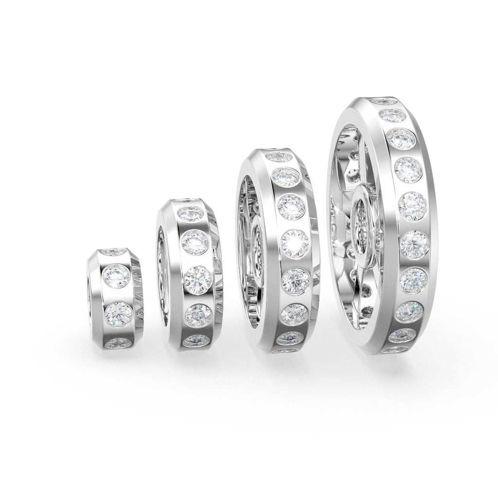 Real Diamond 18k Solid Gold Eternity Rondelle Wheel Spacer Handmade Beads - Jalvi & Co.