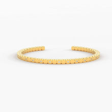 Load image into Gallery viewer, Real Diamond Solid Gold Cuff Bracelet / Flush Set Diamond / Handmade Cubes Bracelet / Handmade 18k Gold Diamond Bangle / Gift High Jewelry - Jalvi & Co.