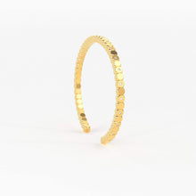Load image into Gallery viewer, Real Diamond Solid Gold Cuff Bracelet / Flush Set Diamond / Handmade Cubes Bracelet / Handmade 18k Gold Diamond Bangle / Gift High Jewelry - Jalvi & Co.