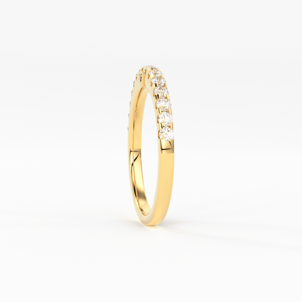 Real Diamond Wedding Band / 14k Gold Band Ring Blue Diamond Accents / Prong Ring with Blue Diamond / Minimalist Stacking Ring - Jalvi & Co.