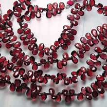 Load image into Gallery viewer, Rhodolite Garnet Faceted Pear Drop Briolette Gemstone Loose Beads 10" 8mm 9mm - Jalvi & Co.