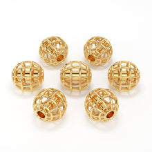 Load image into Gallery viewer, Round Designer Solid Gold 14k 18k Handmade Gold Spacer Bead Jewelry Making Supply 5mm - Jalvi & Co.