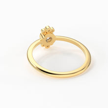 Load image into Gallery viewer, Round Diamond Engagement Ring / Bezel Set Ring / 0.25 carat Diamond Ring / Cluster Diamond Ring / Flower 14k &amp; 18k Solid Gold Ring/ Wedding - Jalvi &amp; Co.
