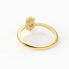 Load image into Gallery viewer, Round Diamond Engagement Ring / Bezel Set Ring / 0.25 carat Diamond Ring / Cluster Diamond Ring / Flower 14k & 18k Solid Gold Ring/ Wedding - Jalvi & Co.