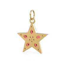 Load image into Gallery viewer, Ruby Diamond 14k 18k Solid Gold Star Charm / Celestial Brilliant Diamond Charm / Star Charm - Jalvi & Co.