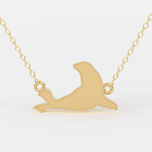 Load image into Gallery viewer, Seal Necklace / 14k Gold Seal Necklace / Marine Life Gold Necklaces / Aquatic Necklace / Minimalist Seal Necklace / Dainty Seal Animal Necklace - Jalvi & Co.