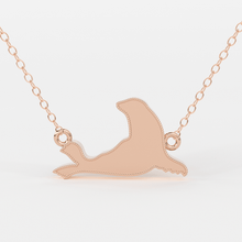 Load image into Gallery viewer, Seal Necklace / 14k Gold Seal Necklace / Marine Life Gold Necklaces / Aquatic Necklace / Minimalist Seal Necklace / Dainty Seal Animal Necklace - Jalvi & Co.