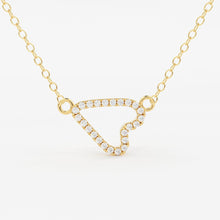 Load image into Gallery viewer, Sideways Heart necklace / 14k Gold Sideways Diamond Heart in Micro Pave Setting / Gift for Her / Love Girl / Mothers Day Sale - Jalvi &amp; Co.