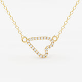 Sideways Heart necklace / 14k Gold Sideways Diamond Heart in Micro Pave Setting / Gift for Her / Love Girl / Mothers Day Sale