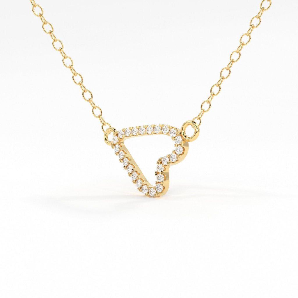 Sideways Heart necklace / 14k Gold Sideways Diamond Heart in Micro Pave Setting / Gift for Her / Love Girl / Mothers Day Sale - Jalvi & Co.