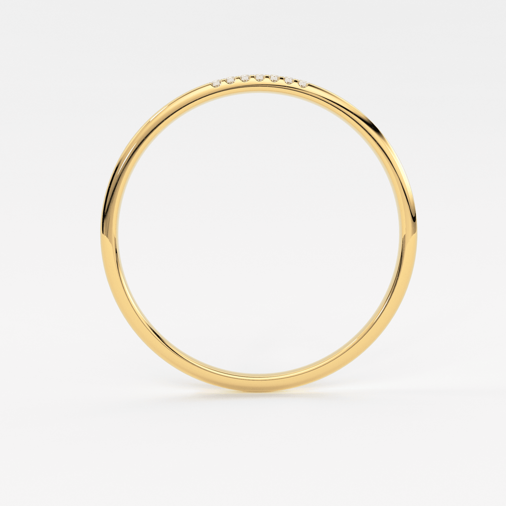 Simple Diamond Ring, Wedding Engagement Ring Diamond Eternity Minimalist 14k Solid Yellow Gold Micro Pave Wedding,Rose Gold Ultra Thin Band - Jalvi & Co.