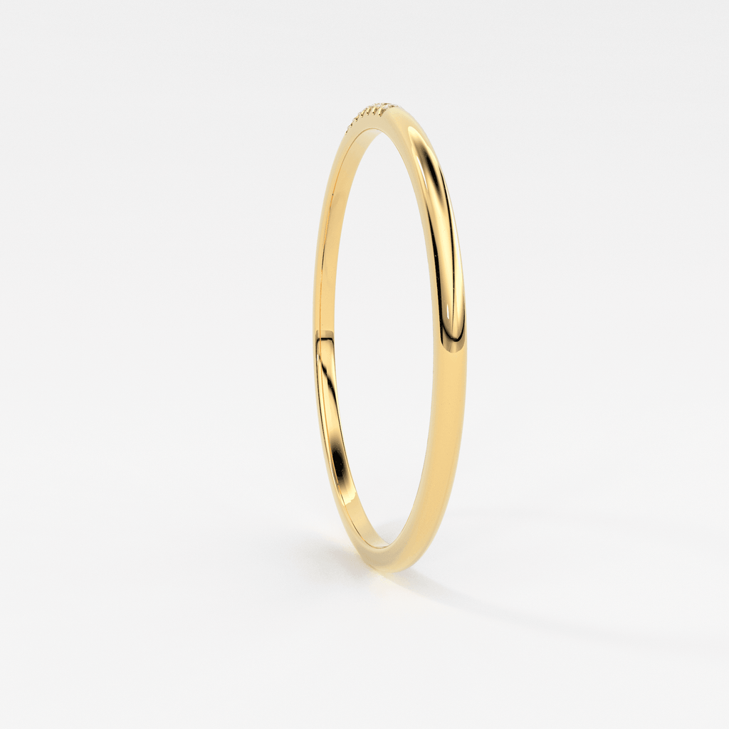 Simple Diamond Ring, Wedding Engagement Ring Diamond Eternity Minimalist 14k Solid Yellow Gold Micro Pave Wedding,Rose Gold Ultra Thin Band - Jalvi & Co.