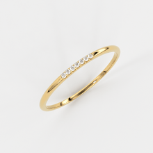Load image into Gallery viewer, Simple Diamond Ring, Wedding Engagement Ring Diamond Eternity Minimalist 14k Solid Yellow Gold Micro Pave Wedding,Rose Gold Ultra Thin Band - Jalvi & Co.