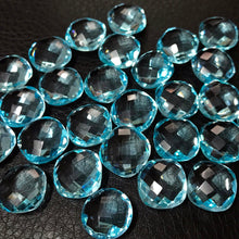 Load image into Gallery viewer, Sky Blue Topaz Quartz Faceted Cushion Briolette Gemstone Beads 4pc 14mm - Jalvi & Co.