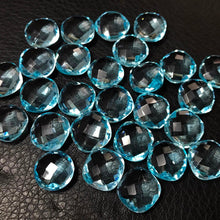 Load image into Gallery viewer, Sky Blue Topaz Quartz Faceted Cushion Briolette Gemstone Beads 4pc 14mm - Jalvi & Co.