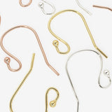 Solid Gold Clasp 14k Handmade 11mmx17mm 23 Gauge 14k Solid Yellow Gold French Hook Earwires With 1.6mm Ball Ends Pair