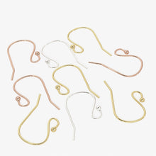 Load image into Gallery viewer, Solid Gold Clasp 14k Handmade 11mmx17mm 23 Gauge 14k Solid Yellow Gold French Hook Earwires With 1.6mm Ball Ends Pair - Jalvi & Co.