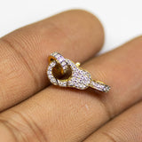 Solid Gold Clasp 18k Handmade Diamond Lobster Claw Clasp with Ring 17mm x 7mm