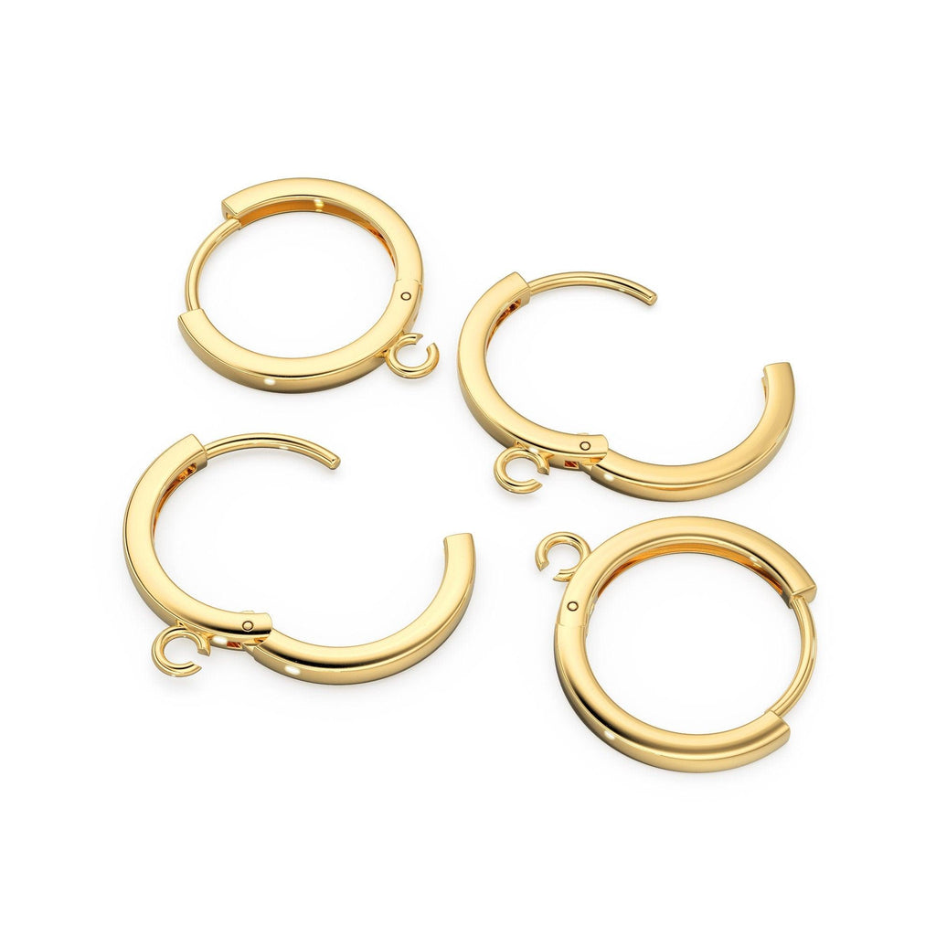 Solid Gold Round Lever back Earrings Hook / 14k 18k Solid Gold Earring Hooks / Sale - Jalvi & Co.