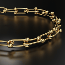 Load image into Gallery viewer, Solid Gold U Link Bracelet / 14K Gold Bracelet / 14K Gold Chain Bracelet / Christmas Gift - Jalvi &amp; Co.